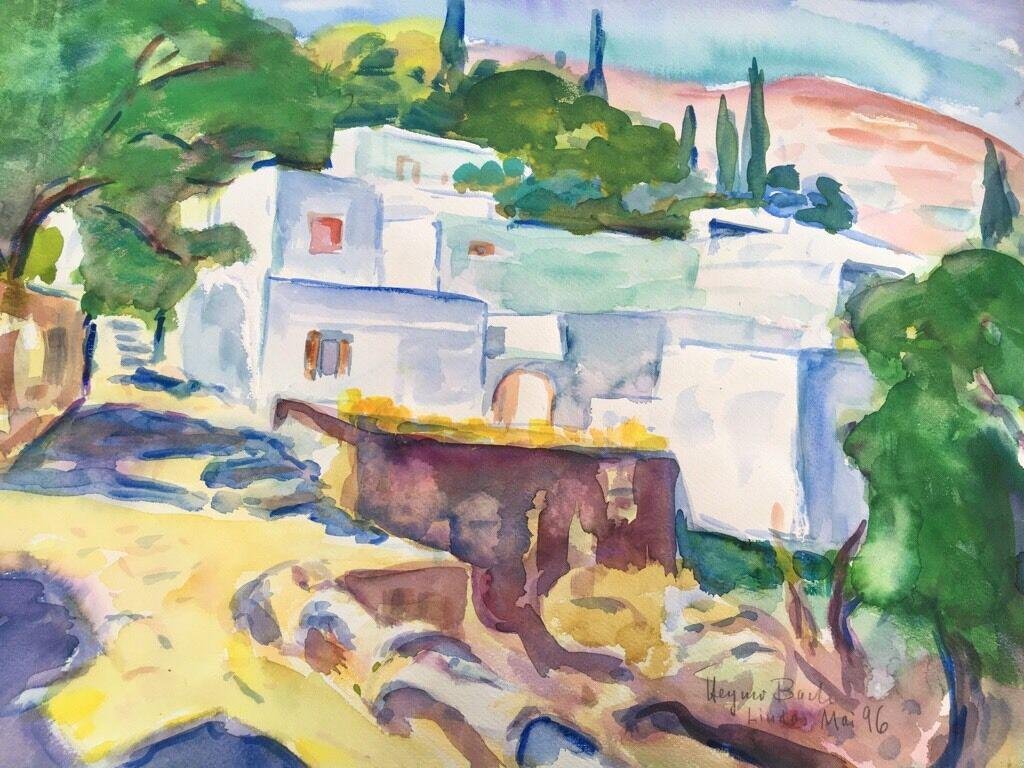 Heymo Bach, Mai Lindos Mai St. Paul’s Bay, 1996, Watercolor