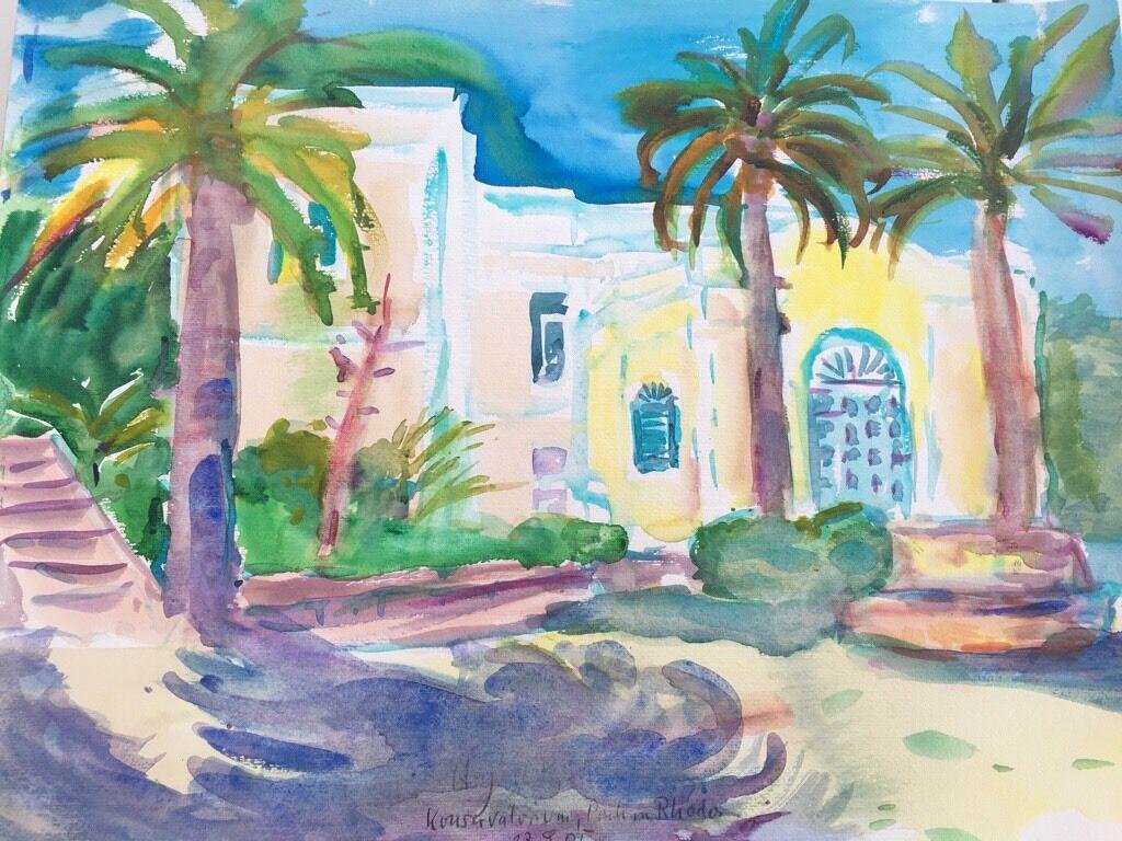 Heymo Bach, Rhodes Conservatory, 2005, Watercolor