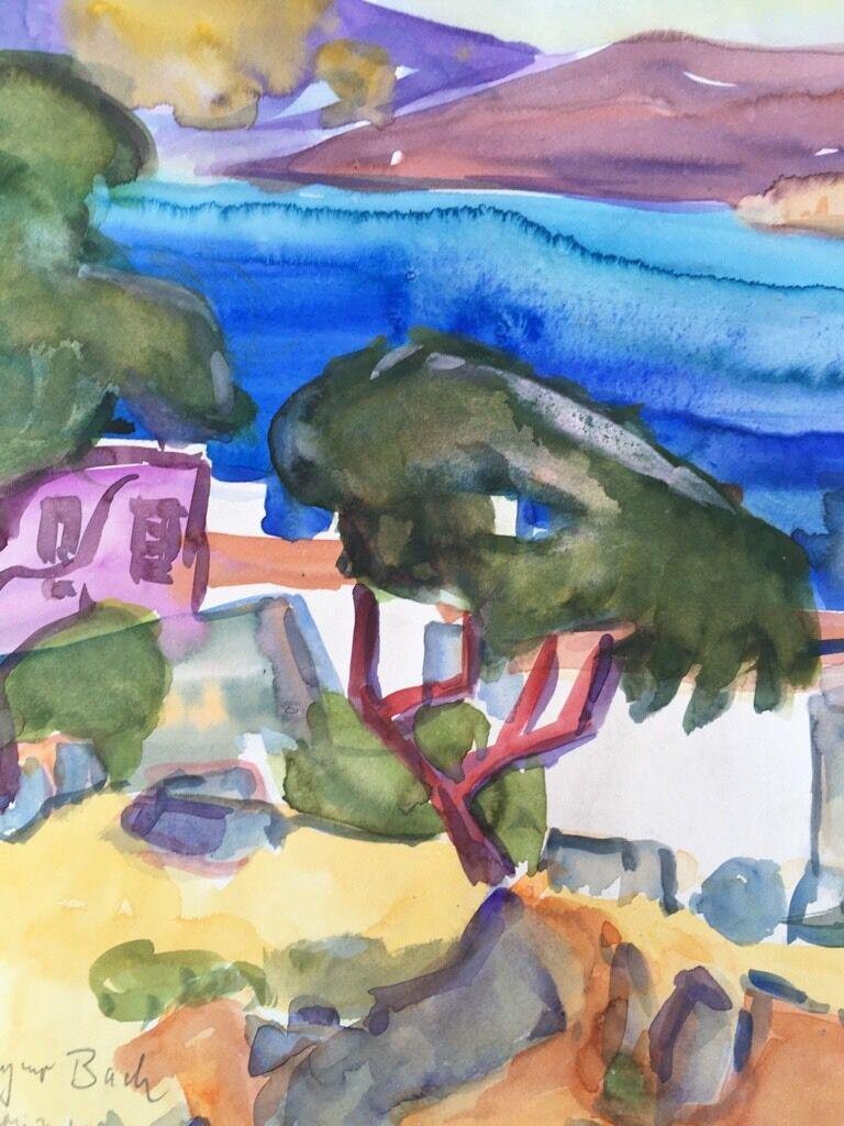 Heymo Bach, St. Nicolas Bay Crete, 1994-1997, Watercolor