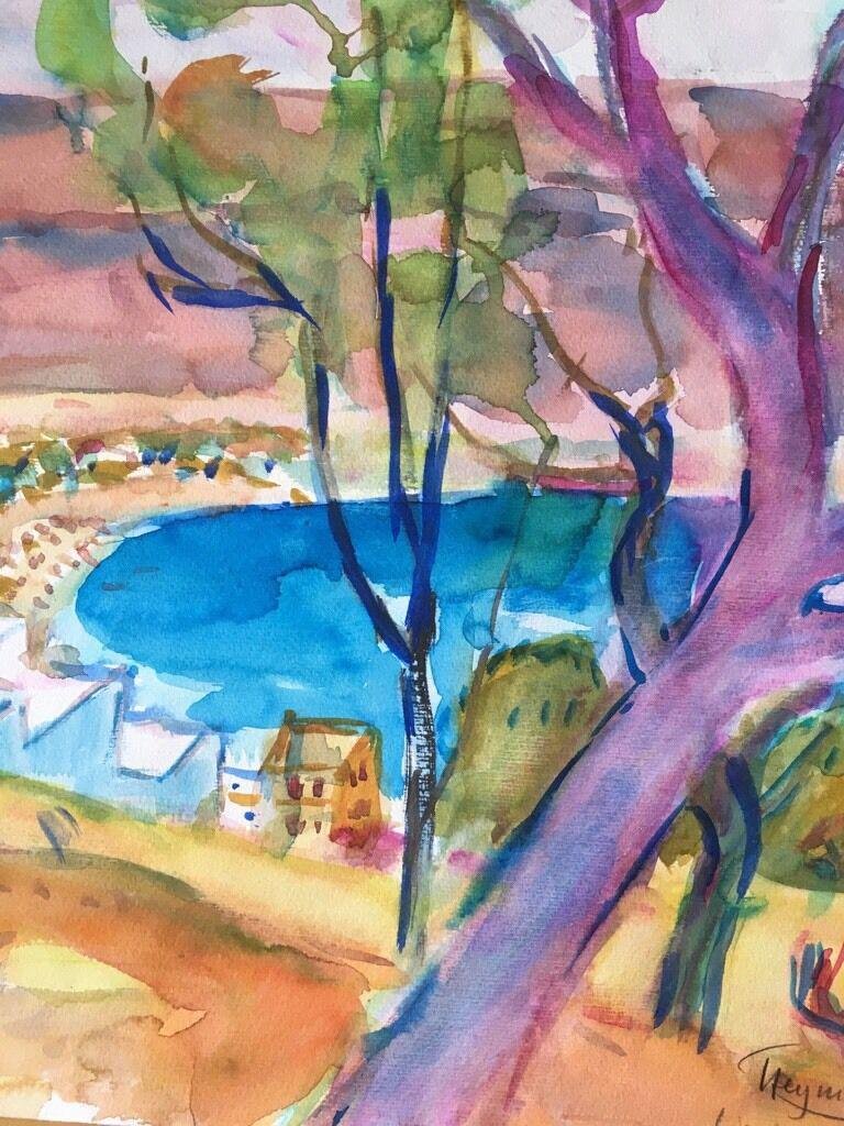 Heymo Bach, Watercolor, Lindos on Rhodes, 2005