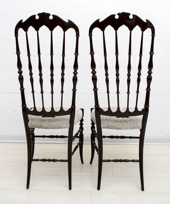 High Back Chiavari Dining Chairs by Gaetano Descalzi, 1950s, Set of 2-FER-771676