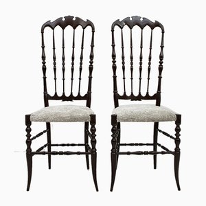 High Back Chiavari Dining Chairs by Gaetano Descalzi, 1950s, Set of 2-FER-771676