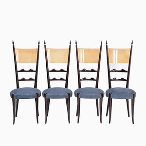 High Back Dining Chairs by Aldo Tura, 1970s, Set of 4-FN-796714