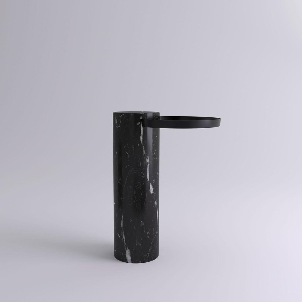 High Black Marquina Marble Guéridon by Sebastian Herkner