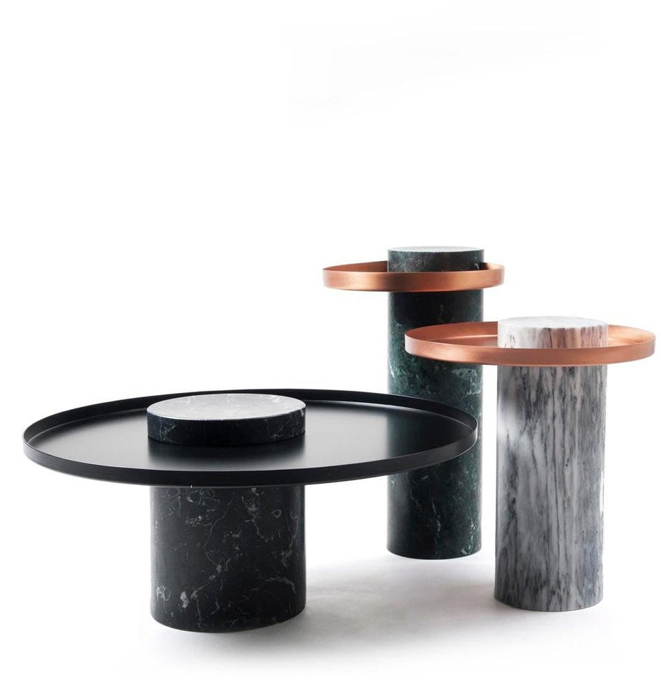 High Black Marquina Marble Guéridon by Sebastian Herkner