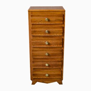 High Chest of Drawers with Compass Feet, 1950s-AIU-1450166