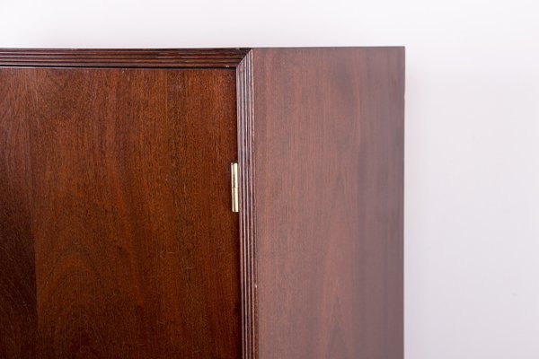 High Danish Cabinet in Mahogany and Brass by Ole Wanscher for Poul Jeppesen, 1960s-EMB-1730383