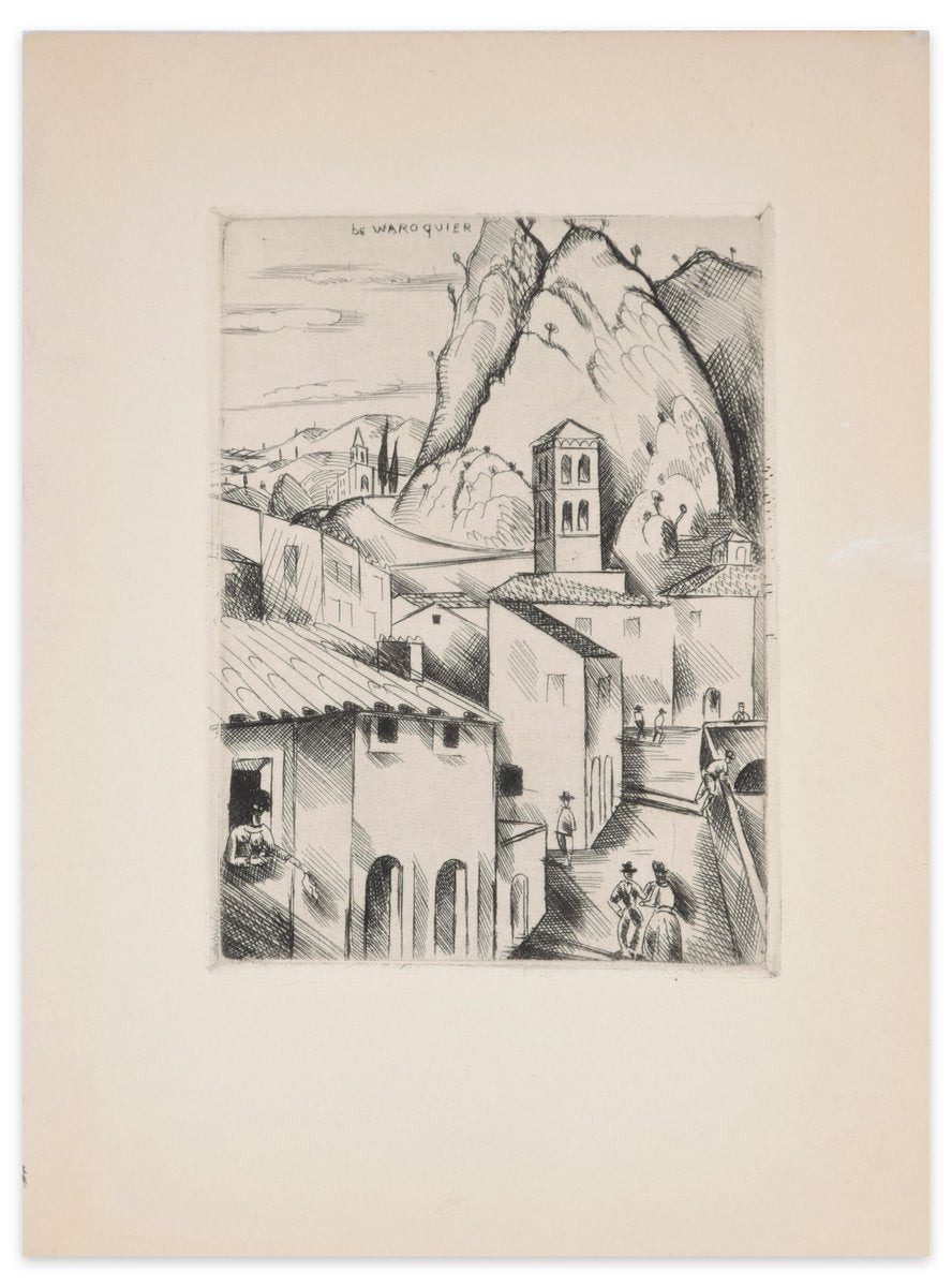 High Provence (Haute Provence) - Original Etching by H. de Waroquier - 1930 1930