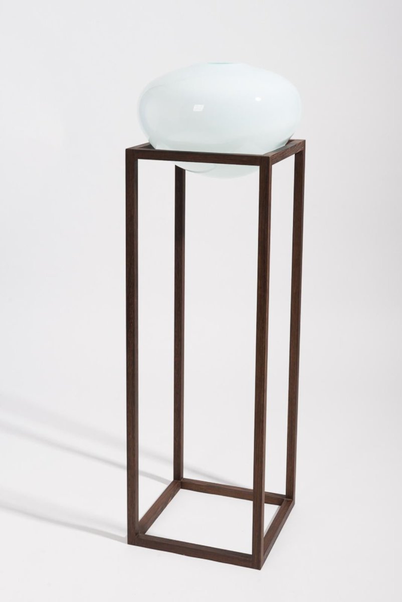 High Round Square Green Vase by Studio Thier & Van Daalen