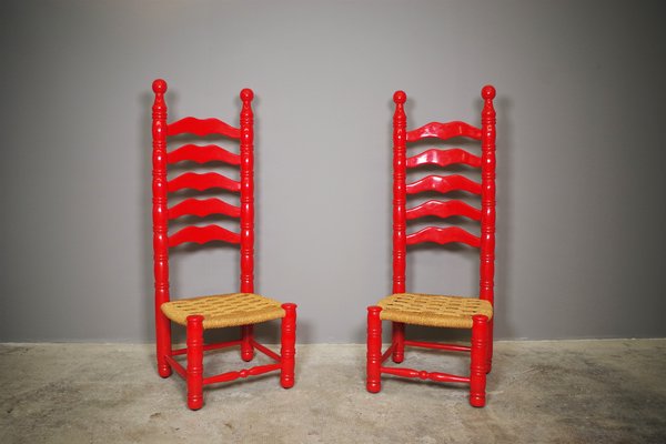 High Spanish Chairs, 1940s, Set of 2-KNM-1104304