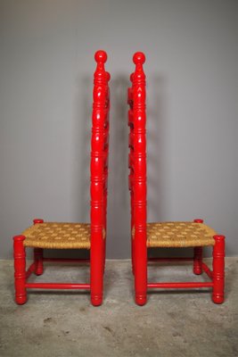 High Spanish Chairs, 1940s, Set of 2-KNM-1104304