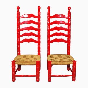 High Spanish Chairs, 1940s, Set of 2-KNM-1104304