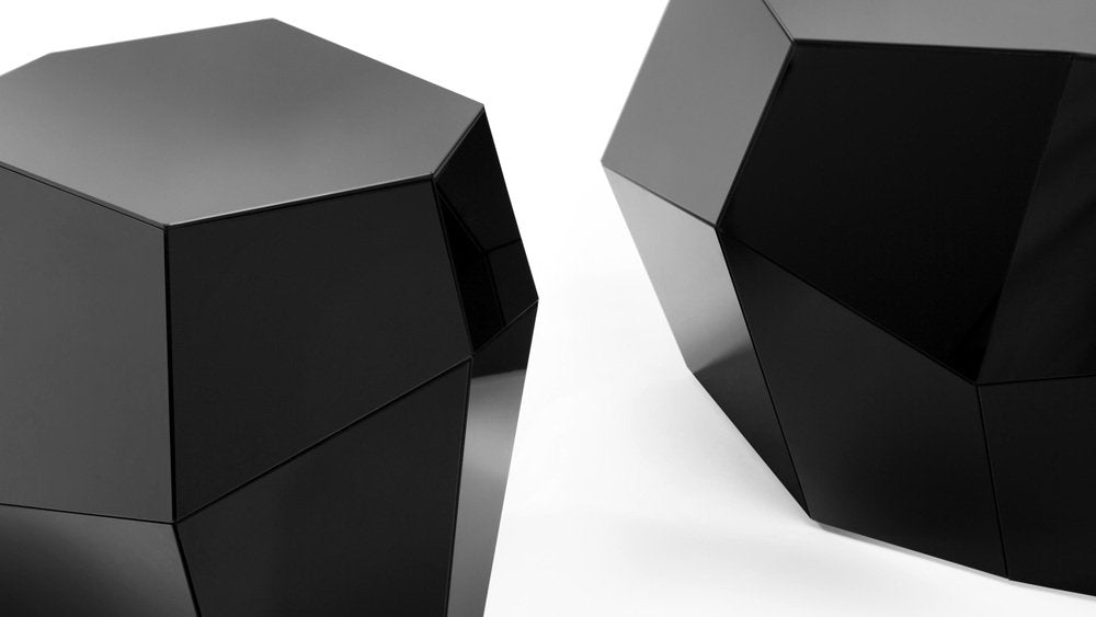 High Three Rocks Black Side Table by Insidherland