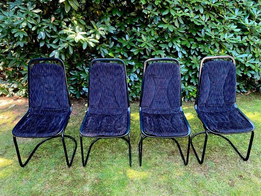 Highback Dining Chairs attributed to Gastone Rinaldi, 1970s, Set of 4-LL-1377345