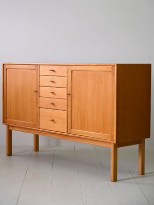 Highboard in Oak with Central Drawers from Bodafors, 1962-QWP-1797518