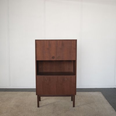 Highboard in Walnut Wood with Closed Containers and Display Door Unit by Peter Hvidt, 1960s-JQO-1791429