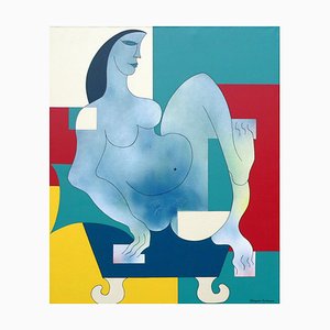 Hildegarde Handsaeme, Big Woman in an Ice Cold Bath, 2003, Acrylic Painting-ZHZ-1753928