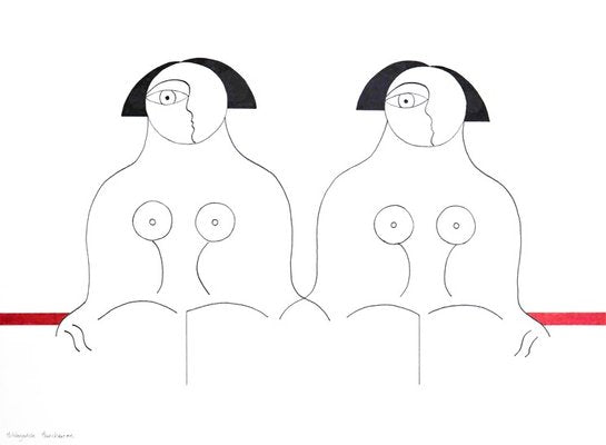 Hildegarde Handsaeme, Twins, 2014, Ink Drawing-ZHZ-1754008