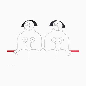 Hildegarde Handsaeme, Twins, 2014, Ink Drawing-ZHZ-1754008