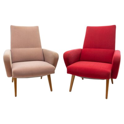 His and Her Armchairs attributed to Jaroslav Šmídek, Czechoslovakia, 1960s, Set of 2-HXT-1446686