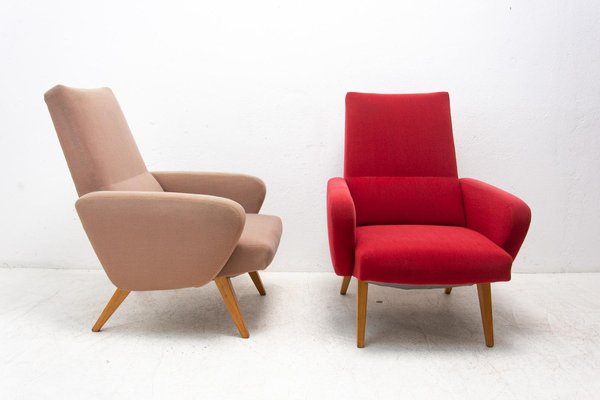 His and Her Armchairs attributed to Jaroslav Šmídek, Czechoslovakia, 1960s, Set of 2-HXT-1446686