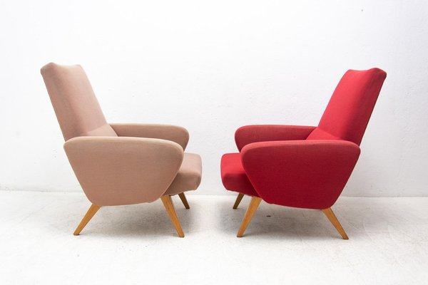 His and Her Armchairs attributed to Jaroslav Šmídek, Czechoslovakia, 1960s, Set of 2-HXT-1446686