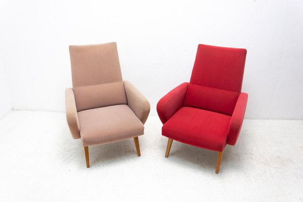 His and Her Armchairs attributed to Jaroslav Šmídek, Czechoslovakia, 1960s, Set of 2-HXT-1446686