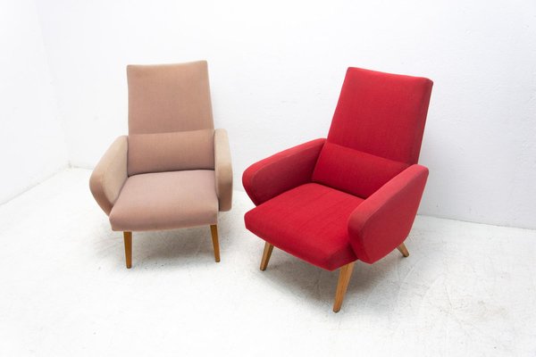 His and Her Armchairs attributed to Jaroslav Šmídek, Czechoslovakia, 1960s, Set of 2-HXT-1446686