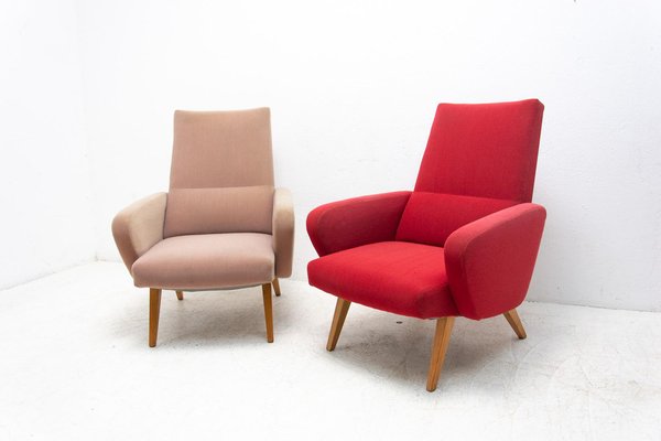 His and Her Armchairs attributed to Jaroslav Šmídek, Czechoslovakia, 1960s, Set of 2-HXT-1446686