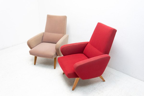 His and Her Armchairs attributed to Jaroslav Šmídek, Czechoslovakia, 1960s, Set of 2-HXT-1446686