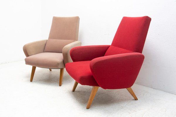 His and Her Armchairs attributed to Jaroslav Šmídek, Czechoslovakia, 1960s, Set of 2-HXT-1446686