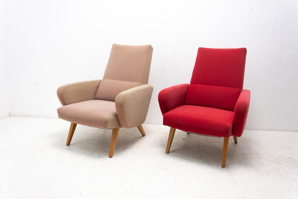 His and Her Armchairs attributed to Jaroslav Šmídek, Czechoslovakia, 1960s, Set of 2-HXT-1446686