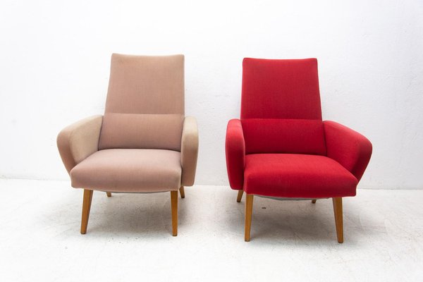 His and Her Armchairs attributed to Jaroslav Šmídek, Czechoslovakia, 1960s, Set of 2-HXT-1446686