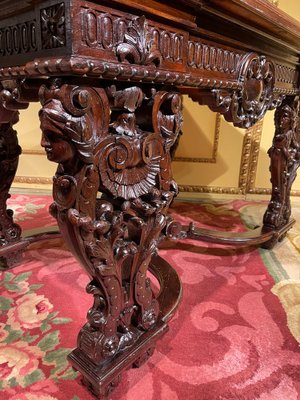 Historicism Salon Table in Oak, 1880s-FLW-1402081