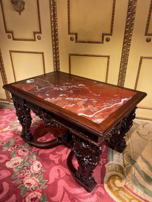 Historicism Salon Table in Oak, 1880s-FLW-1402081