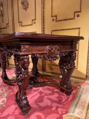 Historicism Salon Table in Oak, 1880s-FLW-1402081