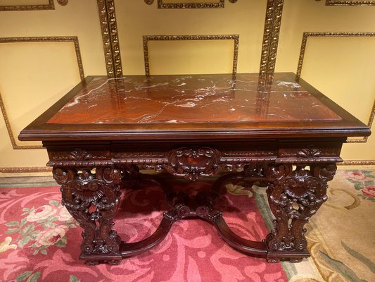 Historicism Salon Table in Oak, 1880s-FLW-1402081