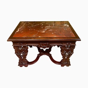 Historicism Salon Table in Oak, 1880s-FLW-1402081