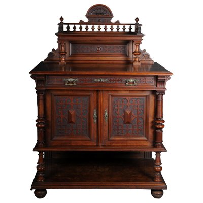 Historicism Walnut Cabinet, 1870s-FLW-1402180