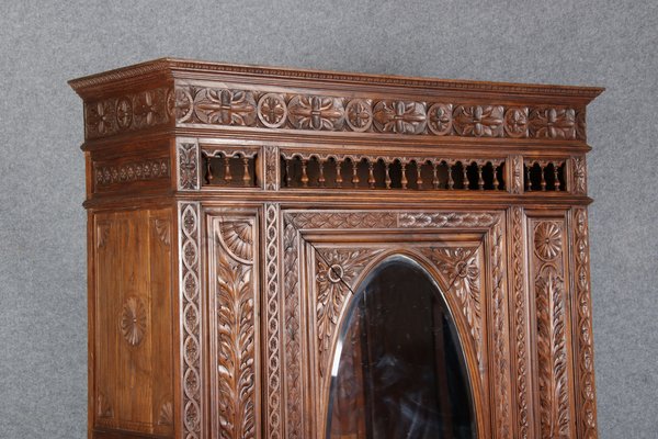 Historicism Wardrobe with Mirror, Brittany, France, 1900s-DXD-1790522