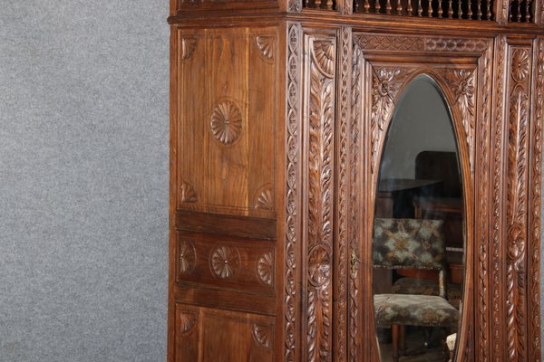 Historicism Wardrobe with Mirror, Brittany, France, 1900s-DXD-1790522