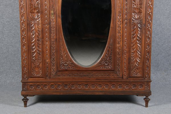 Historicism Wardrobe with Mirror, Brittany, France, 1900s-DXD-1790522