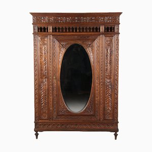 Historicism Wardrobe with Mirror, Brittany, France, 1900s-DXD-1790522