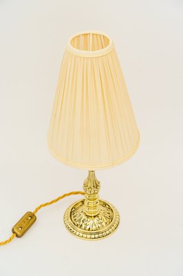 Historistic Brass Table Lamp with Fabric Shade, Vienna, Austria, 1890s-SPD-1794172