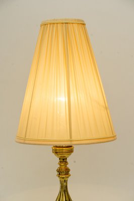 Historistic Brass Table Lamp with Fabric Shade, Vienna, Austria, 1890s-SPD-1794172