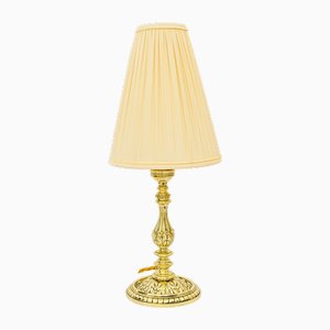 Historistic Brass Table Lamp with Fabric Shade, Vienna, Austria, 1890s-SPD-1794172