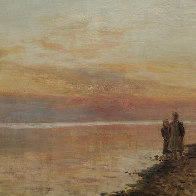 Holger Peter Svane Lübbers, Couple on the Sea Beach, 1908, Oil on Canvas-GCQ-2036520