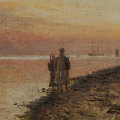 Holger Peter Svane Lübbers, Couple on the Sea Beach, 1908, Oil on Canvas-GCQ-2036520