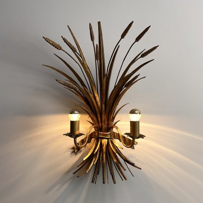 Hollywood Regency 2-Flame Wall Light with Wheat Ears, 1970s-VQG-1792342