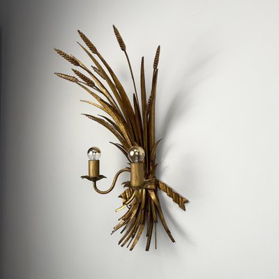 Hollywood Regency 2-Flame Wall Light with Wheat Ears, 1970s-VQG-1792342